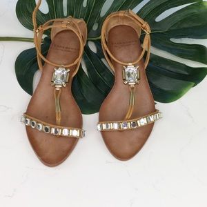 Zara embellish Flat Sandals size 7